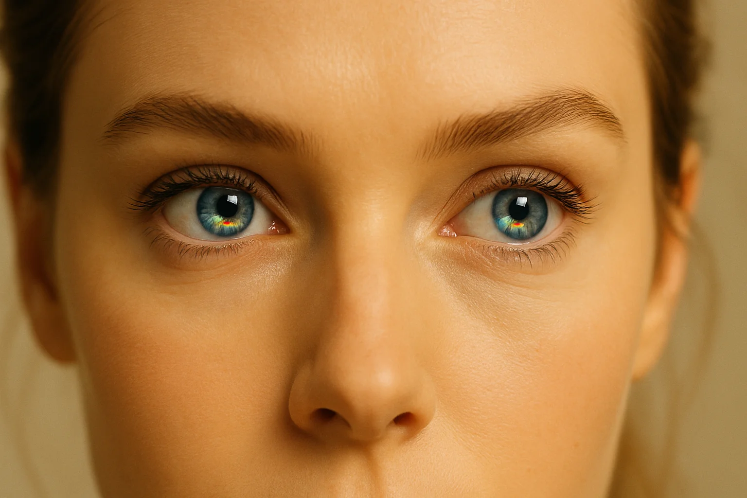 Close-up van geconcentreerde blauwe ogen met lichtreflecties, symbolisch voor de nadelen van EMDR therapie